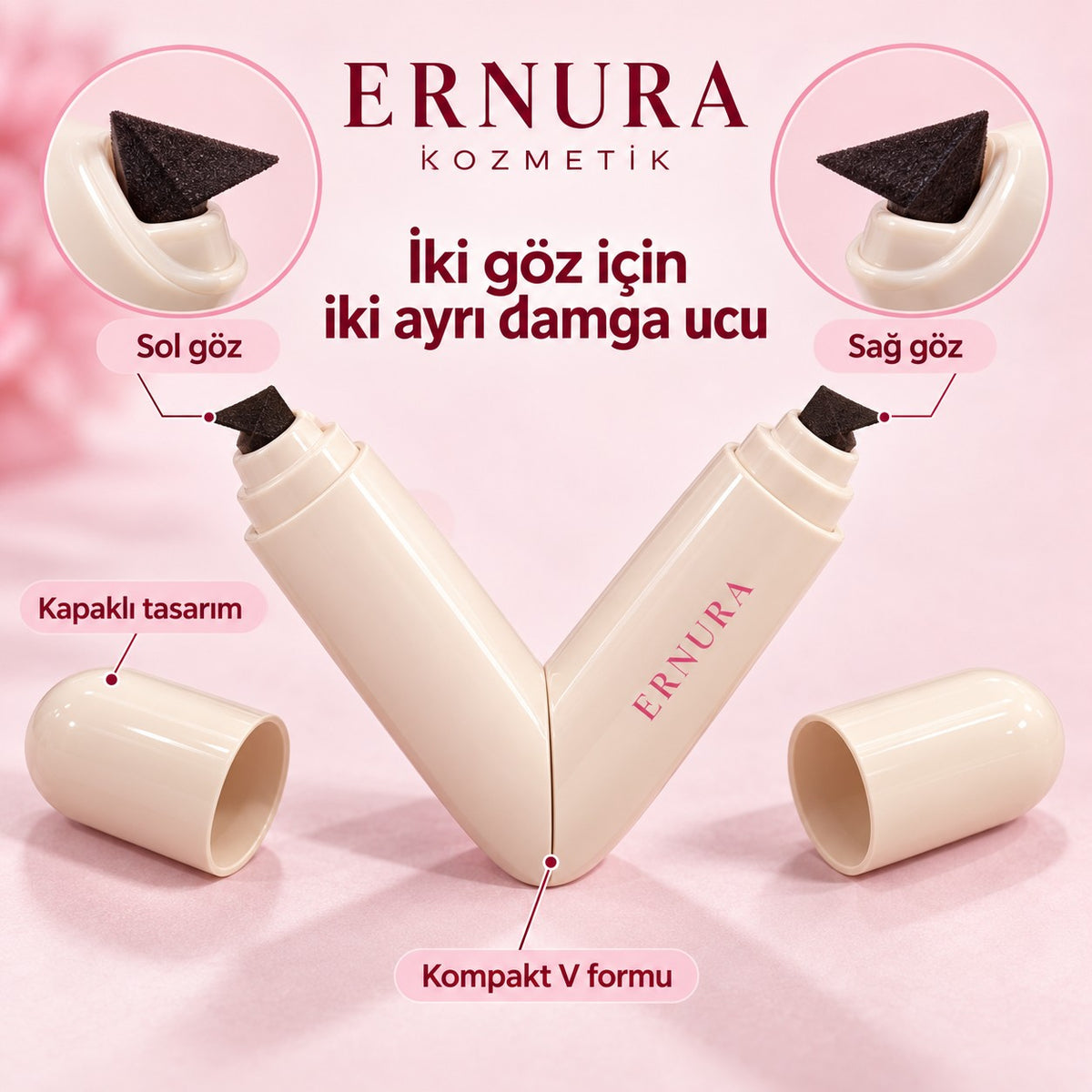 Çift taraflı damga eyeliner – damga uçları