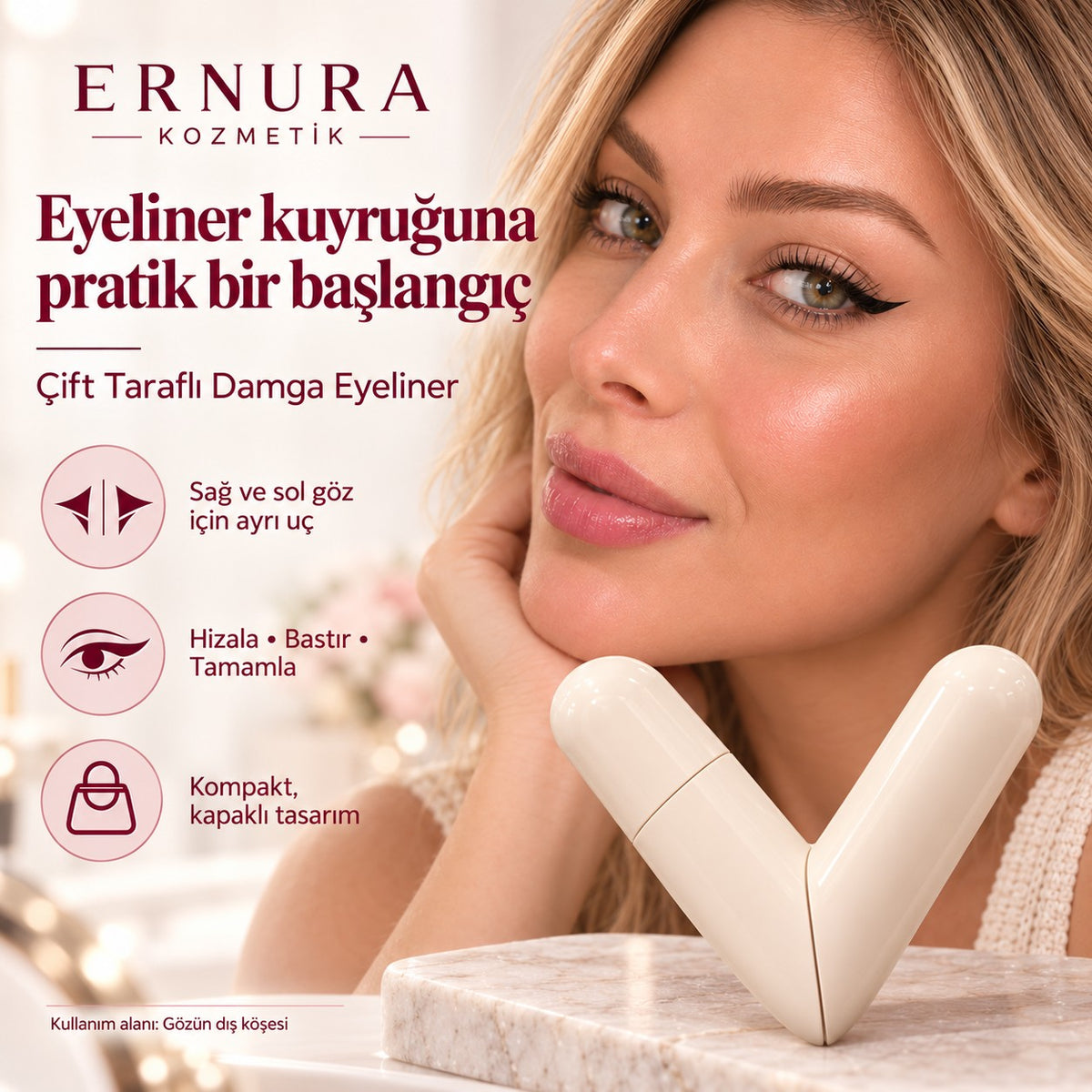 Çift taraflı damga eyeliner – özellikler