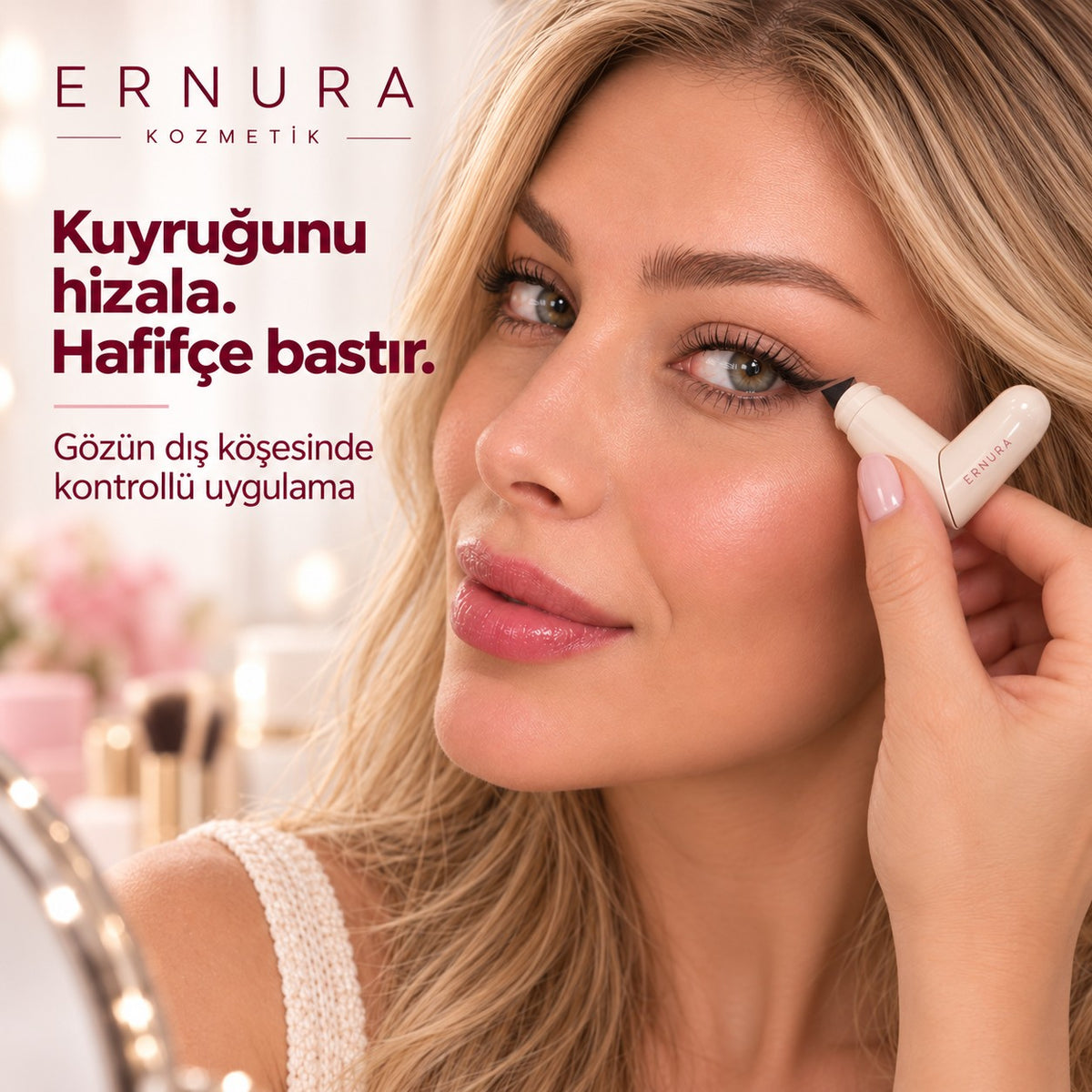 Çift taraflı damga eyeliner – uygulama