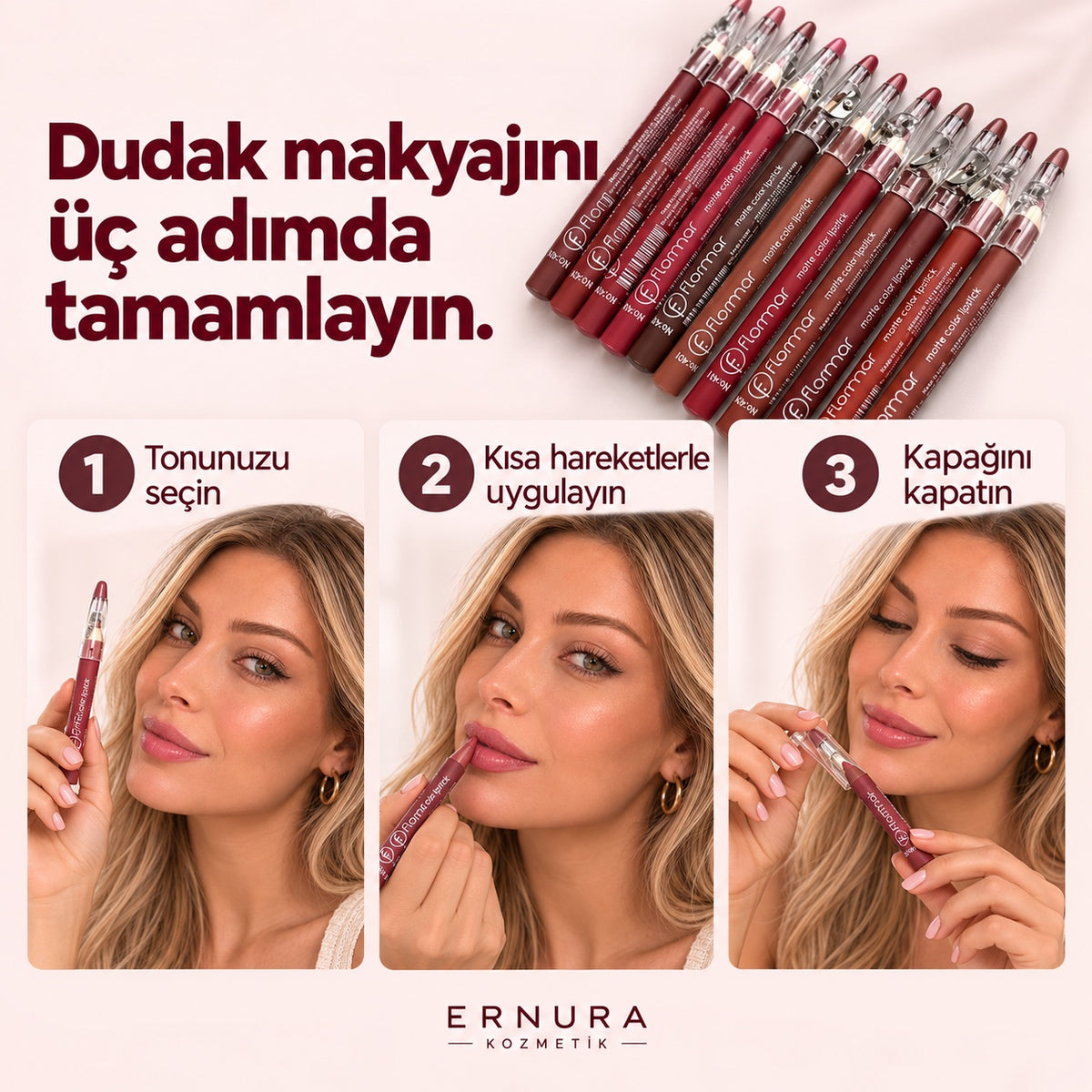Flormar 12’li Dudak Kalemi Seti – nasıl kullanılır