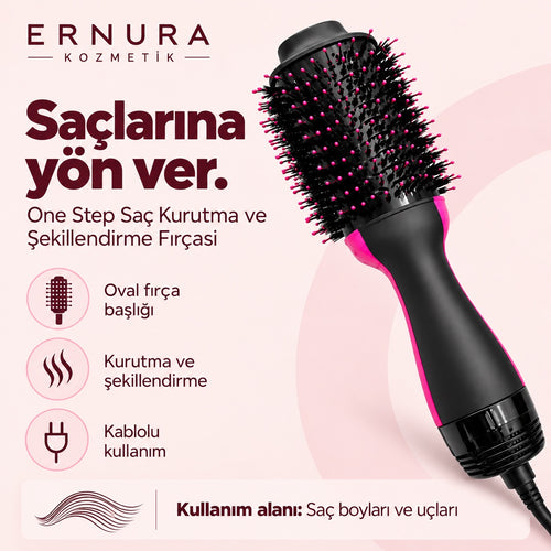 One Step Saç Kurutma ve Şekillendirme Fırçası – ürün özellikleri