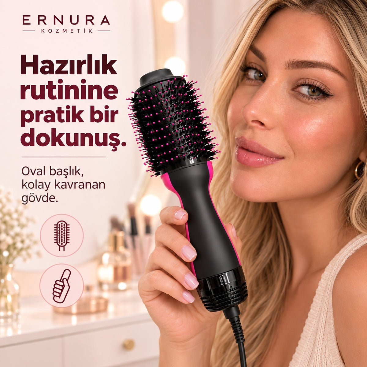 One Step Saç Kurutma ve Şekillendirme Fırçası – günlük kullanım