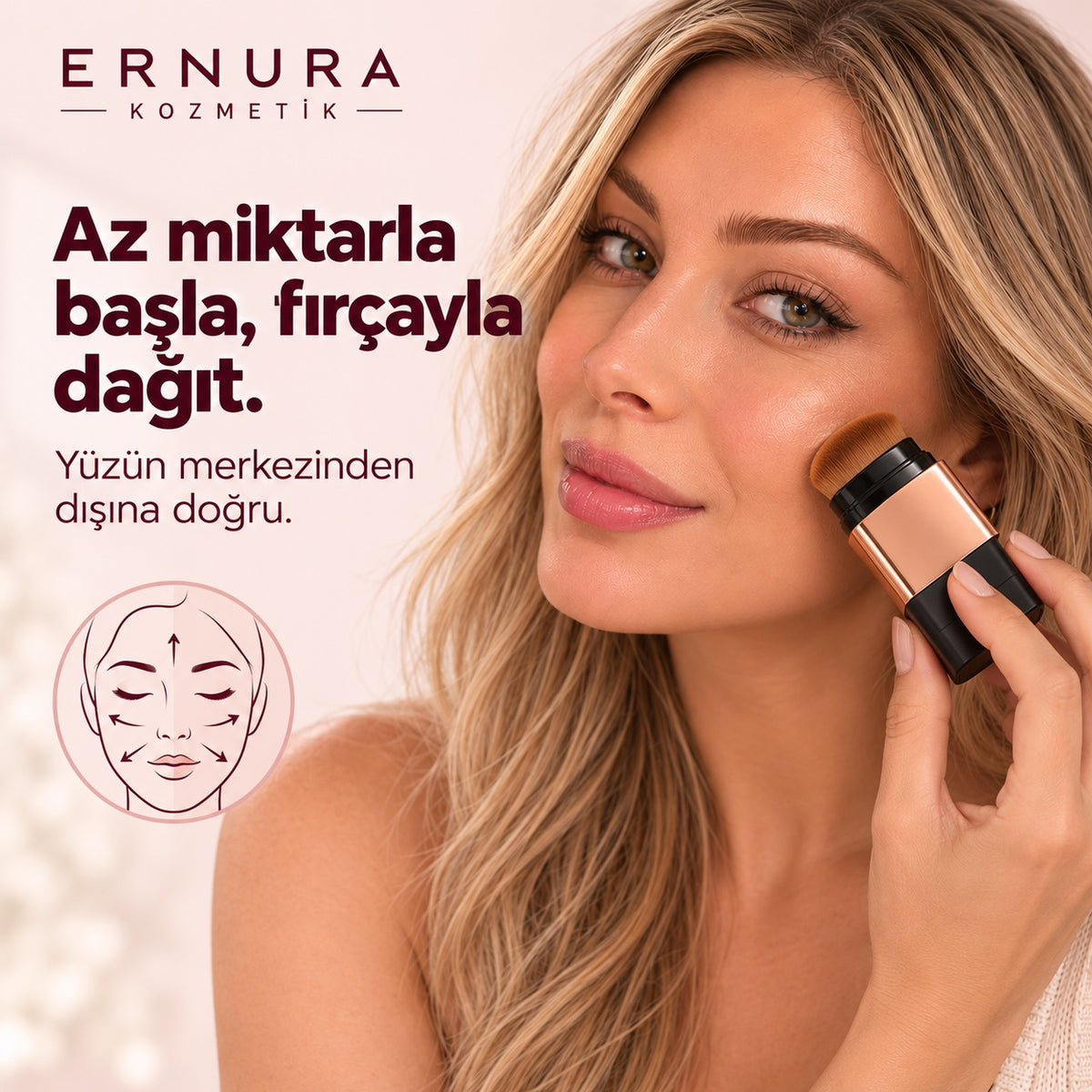 Fırçalı Stick Fondöten – uygulama