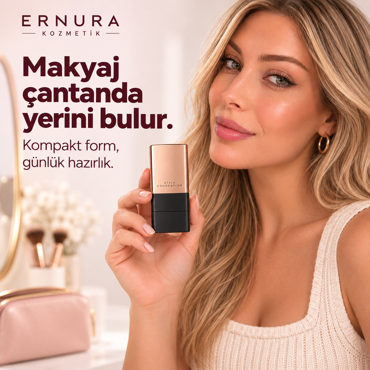 Fırçalı Stick Fondöten – günlük kullanım