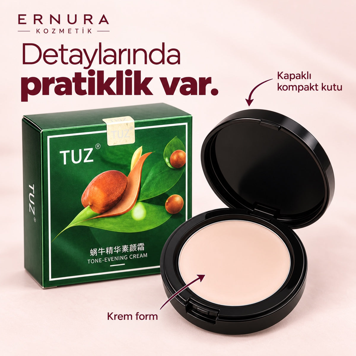 TUZ krem ambalaj ve ürün detayları