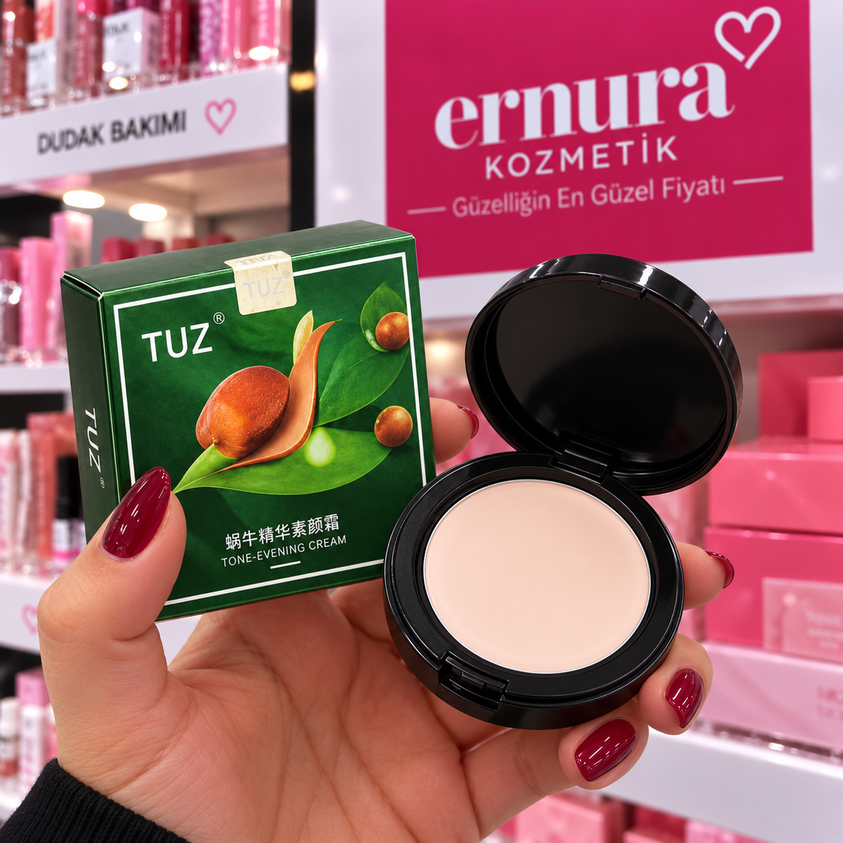 TUZ Ton Eşitleyici Krem – Ernura mağaza ortamında ürün